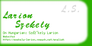 larion szekely business card